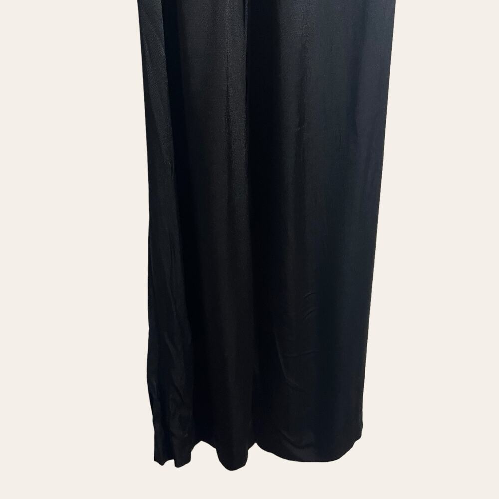 Fame and Partners Benton Black Satin Tie Waist Sleeveless Jumpsuit Size 6 - Picture 10 of 15